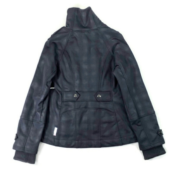 Zella Blue Tonal Plaid Long Sleeve Water Repellant Soft Shell Jacket Womens M - Picture 10 of 14